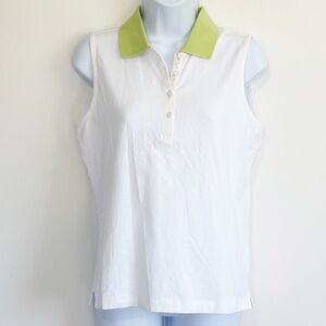 NWT EP PRO Tour Dry Sleeveless Collared Top Golf Tennis White Size Medium